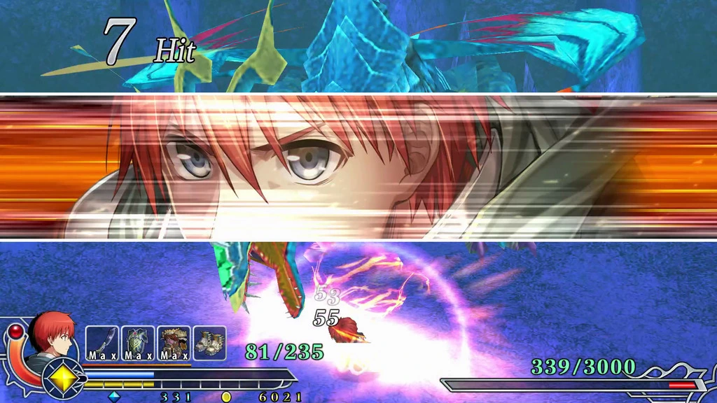 Adol battle skill scene-YS Oath in felghana