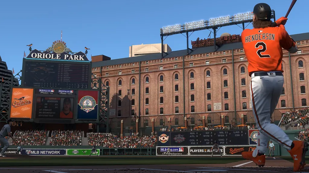 Mlb The Show 25 Gunnar Henderson Hitting With Oriole Park Stadium Views