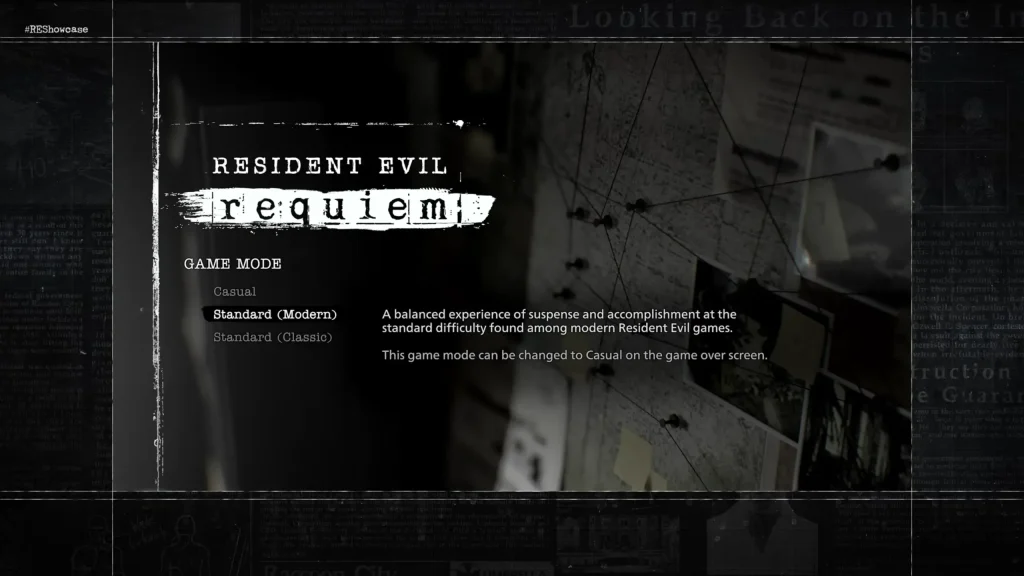game mode option resident evil requiem